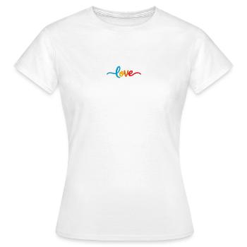 Message d’amour sincère en coloré - T-shirt Femme - blanc - Devant - AI Model Female 172 dark (172cm)