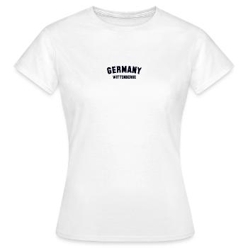 WITTENBERGE, Allemagne - T-shirt Femme - blanc - Devant - AI Model Female 172 dark (172cm)