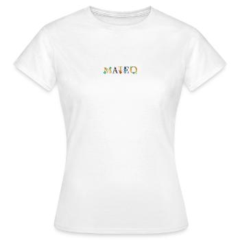 MATEO Name mit Blumen geschmückt - Frauen T-Shirt - Weiß - Vorne - AI Model Female 172 dark (172cm)