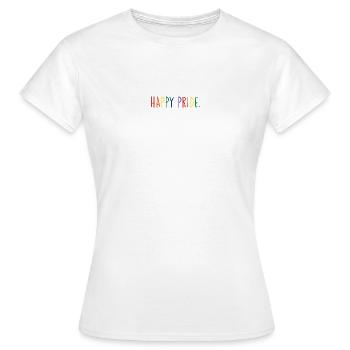 JOYEUX ARC-EN-CIEL DE LA FIERTÉ - T-shirt Femme - blanc - Devant - AI Model Female 172 dark (172cm)