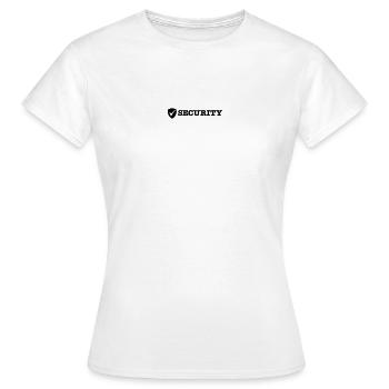 security - Women's T-Shirt - white - Front - AI Model Female 172 dark (172cm)