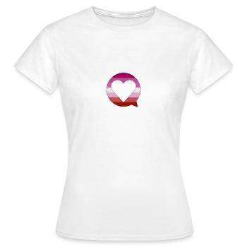 Sprechblase Lesbian Gay Pride LGBTIQ Queer - Frauen T-Shirt - Weiß - Vorne - AI Model Female 172 dark (172cm)