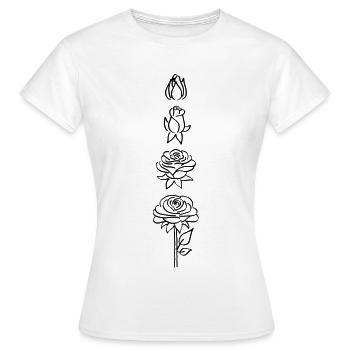 Black flower hatching - Women's T-Shirt - white - Front - AI Model Female 172 dark (172cm)