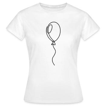 Luftballon Skizze mit Schnur – Motiv - Frauen T-Shirt - Weiß - Vorne - AI Model Female 172 dark (172cm)