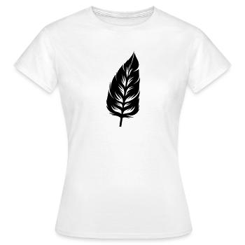 Feder - Frauen T-Shirt - Weiß - Vorne - AI Model Female 172 dark (172cm)