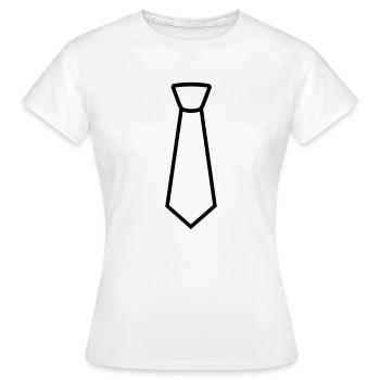 Cravate - T-shirt Femme - blanc - Devant - AI Model Female 172 dark (172cm)