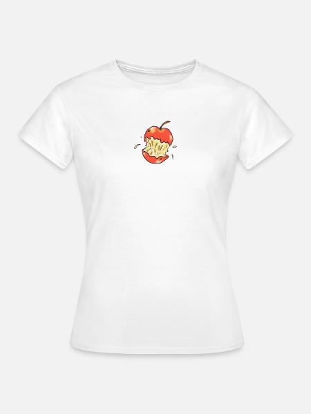 Roter Apfel angebissen Illustration - Frauen T-Shirt - Weiß