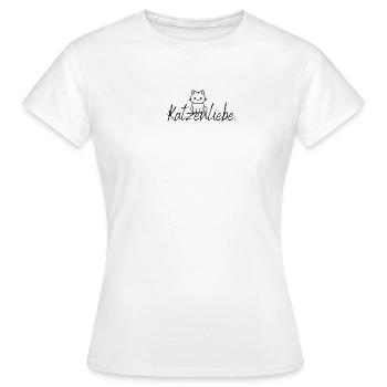 Katzenliebe Katzenmerch - Frauen T-Shirt - Weiß - Vorne - AI Model Female 172 dark (172cm)