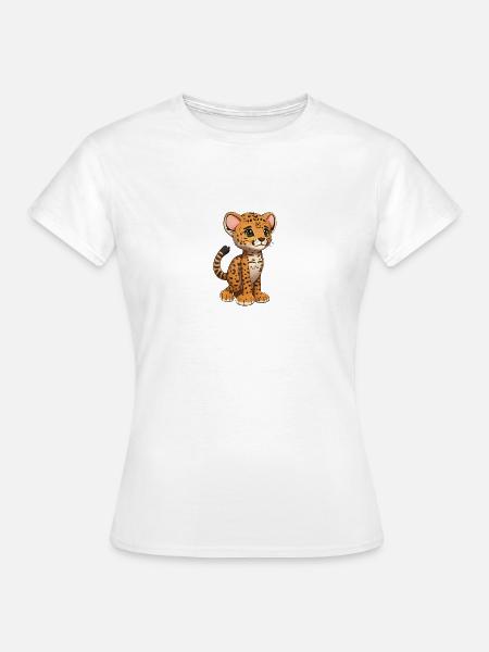 Total niedlicher Gepard - Frauen T-Shirt - Weiß
