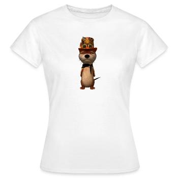 Leo der Otter ohne Schotter - Frauen T-Shirt - Weiß - Vorne - AI Model Female 172 dark (172cm)