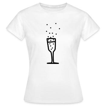 sektglas 2 - Frauen T-Shirt - Weiß - Vorne - AI Model Female 172 dark (172cm)