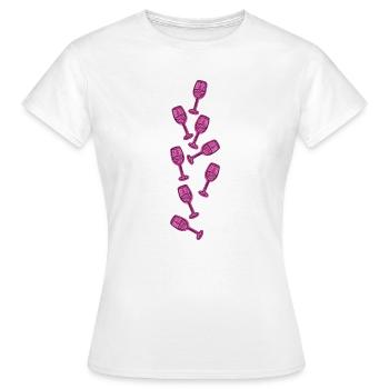Weinglas Sektglas Symbol Wein - Frauen T-Shirt - Weiß - Vorne - AI Model Female 172 dark (172cm)