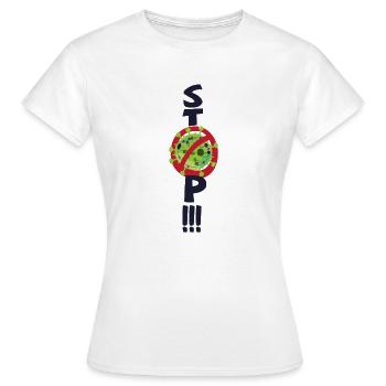 arrêter le virus - T-shirt Femme - blanc - Devant - AI Model Female 172 dark (172cm)