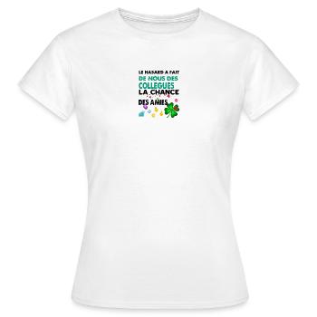 Collègue Femme Citation Meilleures Amies - T-shirt Femme - blanc - Devant - AI Model Female 172 dark (172cm)