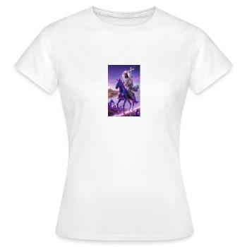 Sci-Fi Jesus auf lila Pferd - Frauen T-Shirt - Weiß - Vorne - AI Model Female 172 dark (172cm)
