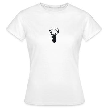 Hirschkopf Silhouette - Frauen T-Shirt - Weiß - Vorne - AI Model Female 172 dark (172cm)