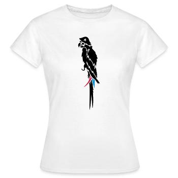 un perroquet avec cache-oeil, chapeau de pirate et - T-shirt Femme - blanc - Devant - AI Model Female 172 dark (172cm)