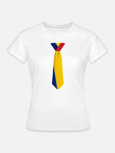 Romania Tie – Flaggendesign - Frauen T-Shirt - Weiß