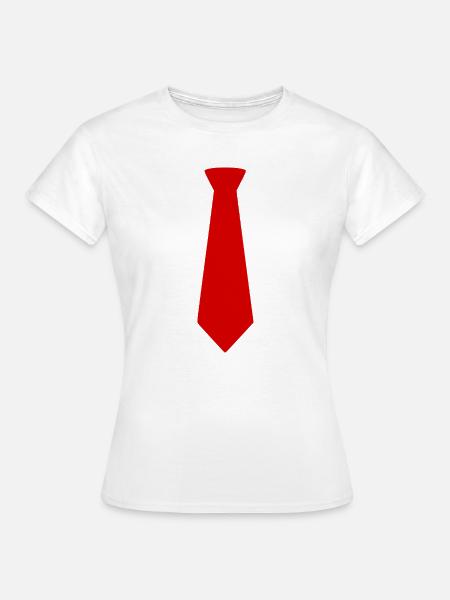 Rote Krawatte - Frauen T-Shirt - Weiß