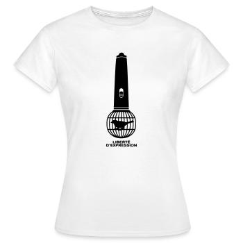 LIBERTE DEXPRESSION - T-shirt Femme - blanc - Devant - AI Model Female 172 dark (172cm)