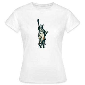 Statue de la Liberté Vintage : icône du patrimoine de New York - T-shirt Femme - blanc - Devant - AI Model Female 172 dark (172cm)