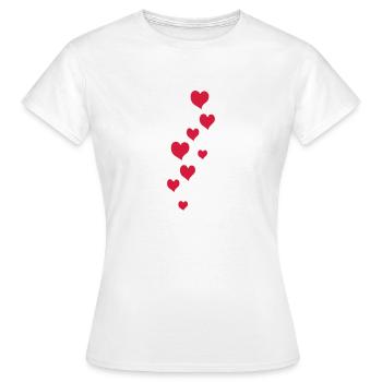 herzen flug - Frauen T-Shirt - Weiß - Vorne - AI Model Female 172 dark (172cm)