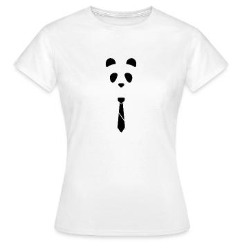 Panda Tie - T-shirt Femme - blanc - Devant - AI Model Female 172 dark (172cm)