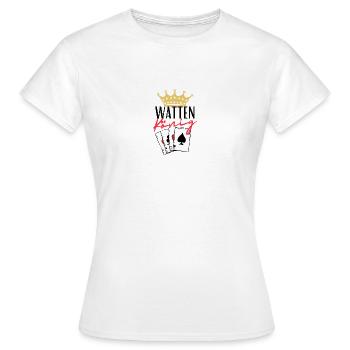 Watten König - Frauen T-Shirt - Weiß - Vorne - AI Model Female 172 dark (172cm)