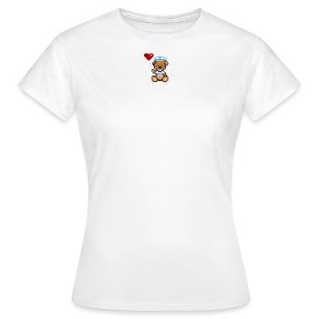 Pixel MiniBear Navy - T-shirt Femme - blanc - Devant - AI Model Female 172 dark (172cm)