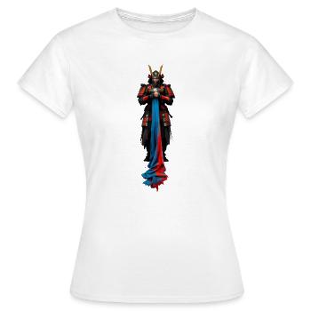 Cape de guerrier de samouraï rouge-bleu - T-shirt Femme - blanc - Devant - AI Model Female 172 dark (172cm)
