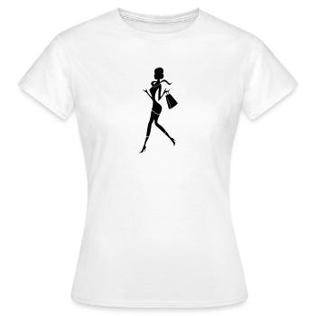 Shopping Queen - Frauen T-Shirt - Weiß - Vorne - AI Model Female 172 dark (172cm)