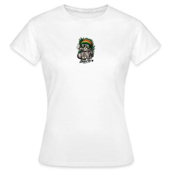 Rasta Cat Coffee Weed Repeat - Women's T-Shirt - white - Front - AI Model Female 172 dark (172cm)