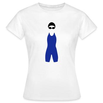 Schwimmerin Silhouette - Frauen T-Shirt - Weiß - Vorne - AI Model Female 172 dark (172cm)