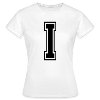 Lettre I Équipe Foot baseball basket université - T-shirt Femme - blanc - Devant - AI Model Female 172 dark (172cm)