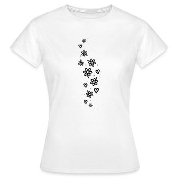 Paillettes florales - T-shirt Femme - blanc - Devant - AI Model Female 172 dark (172cm)