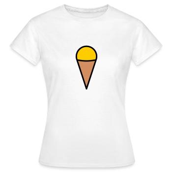 Une boule de glace à la vanille dans une gaufre - T-shirt Femme - blanc - Devant - AI Model Female 172 dark (172cm)
