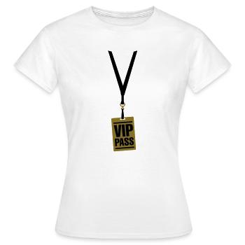 VIP-Pass - Frauen T-Shirt - Weiß - Vorne - AI Model Female 172 dark (172cm)