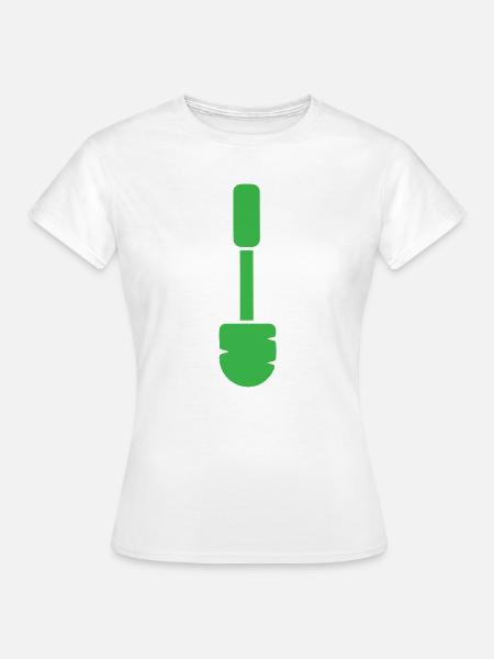 Grüne Klobürste Vektor Style - Frauen T-Shirt - Weiß