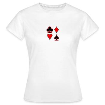 Poker Deck Dealer Trumpf Spielkarten Skat Canasta - Frauen T-Shirt - Weiß - Vorne - AI Model Female 172 dark (172cm)