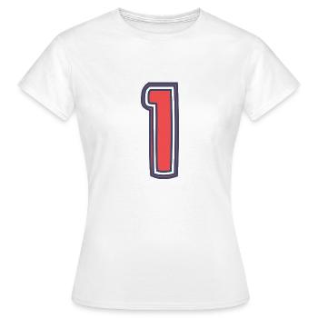 1. 1 AN. 1er ANNIVERSAIRE. ANNIVERSAIRE 1 AN - T-shirt Femme - blanc - Devant - AI Model Female 172 dark (172cm)