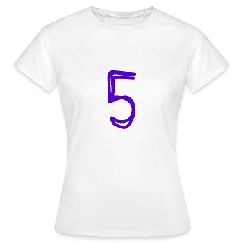 5 YEARS. 5TH ANNIVERSARY. BIRTHDAY 5 YEARS. 5 - Women's T-Shirt - white - Front - AI Model Female 172 dark (172cm)