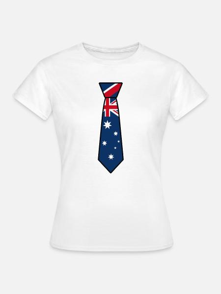 Australia Tie – Flaggendesign - Frauen T-Shirt - Weiß