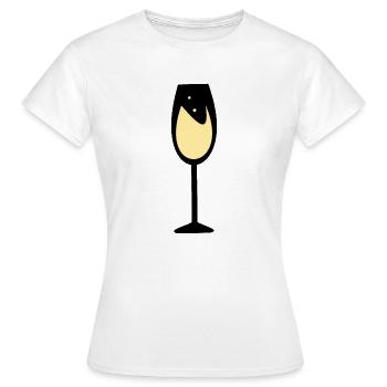 Wine, Party, Celebration - Women's T-Shirt - white - Front - AI Model Female 172 dark (172cm)