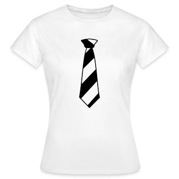Cravate - T-shirt Femme - blanc - Devant - AI Model Female 172 dark (172cm)