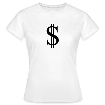 Dollarzeichen - Frauen T-Shirt - Weiß - Vorne - AI Model Female 172 dark (172cm)
