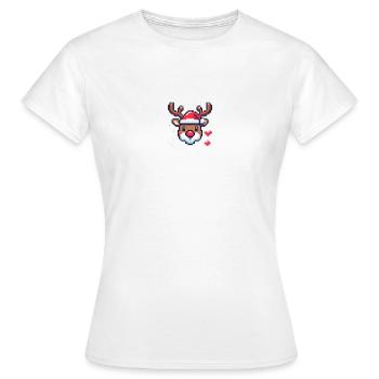 8 Bit Christmas Reindeer Head - Women's T-Shirt - white - Front - AI Model Female 172 dark (172cm)