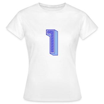 1. 1 AN. 1er ANNIVERSAIRE. ANNIVERSAIRE 1 AN - T-shirt Femme - blanc - Devant - AI Model Female 172 dark (172cm)