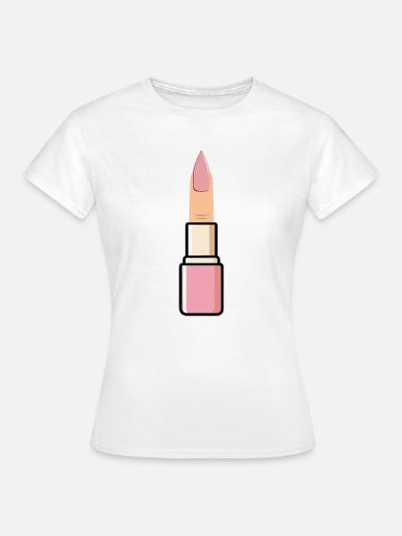 Fingerlipstick Rose - Frauen T-Shirt - Weiß