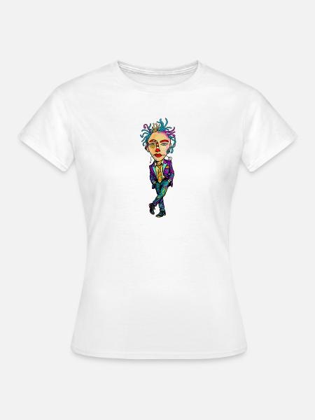 Buntes Expressionistisches Porträt - Frauen T-Shirt - Weiß