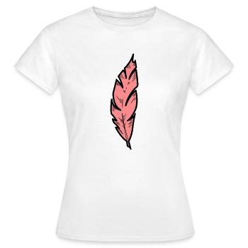 feather - Women's T-Shirt - white - Front - AI Model Female 172 dark (172cm)